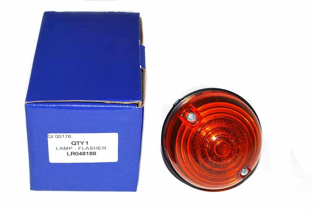 Land Rover Defender 90 110 Rear Indicator Lamp – AMR6515, Amber Lens, Black Housing, 12V, 21W
