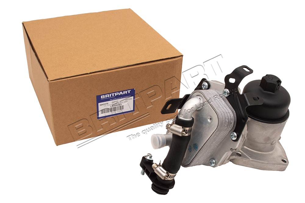 Oil Cooler And Filter Assy - LR006653 - BRITPART - Vitesse Land Rover ...