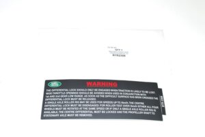 Instruction Plate - BTR2308 - OEM