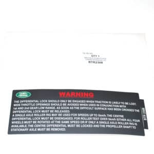 Instruction Plate - BTR2308 - OEM