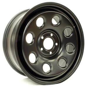 TERRAFIRMA 18X8 ET45 STEEL WHEEL D3/D4/RRS SATIN BLACK WITH NUTS - TF152 - TERRAFIRMA